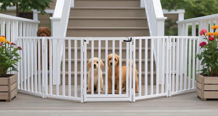 Dog Gate Extra Wide Freestanding Steel Walk-Through Door