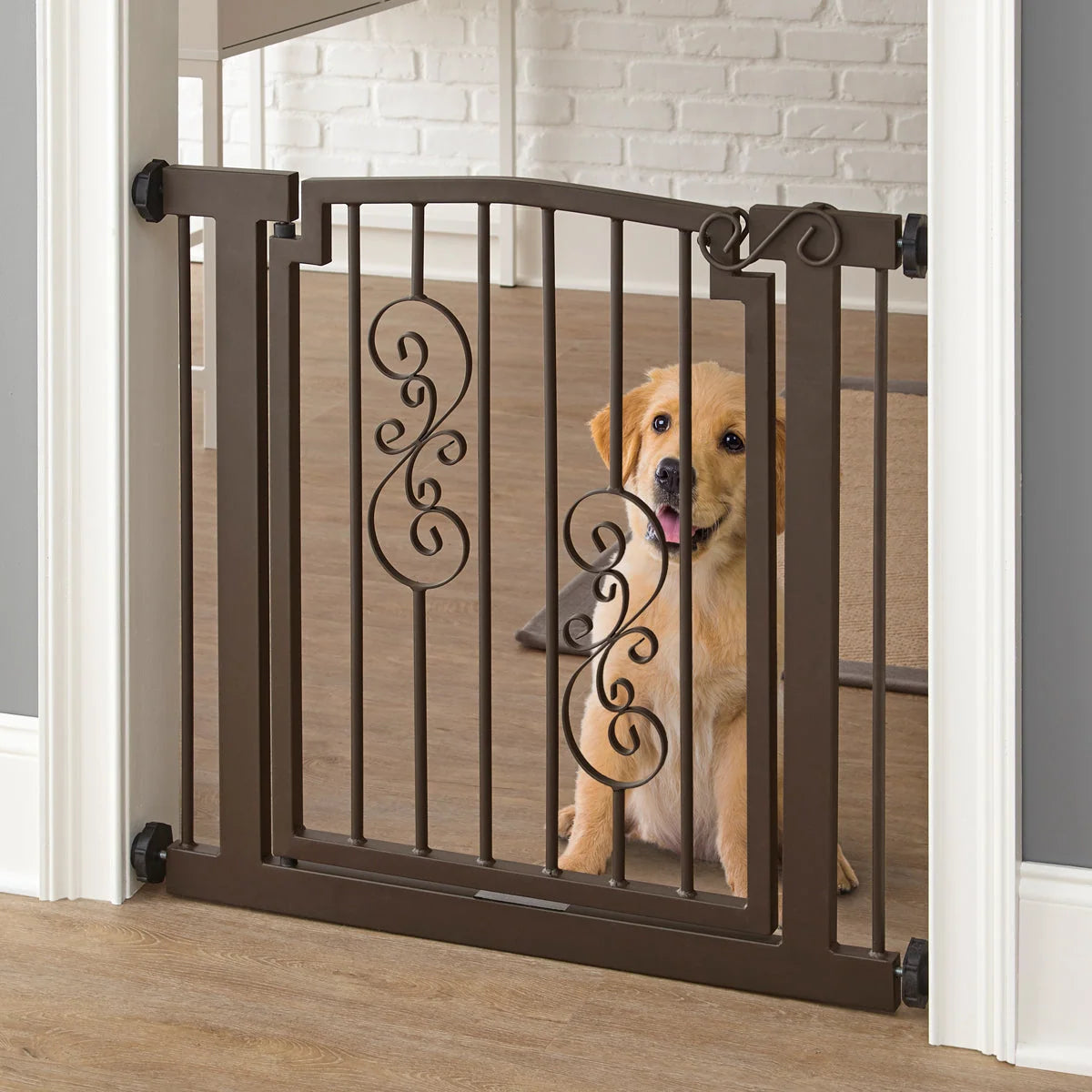 Dog Gate Extra Wide Pressure-Mounted Walk-Through Door