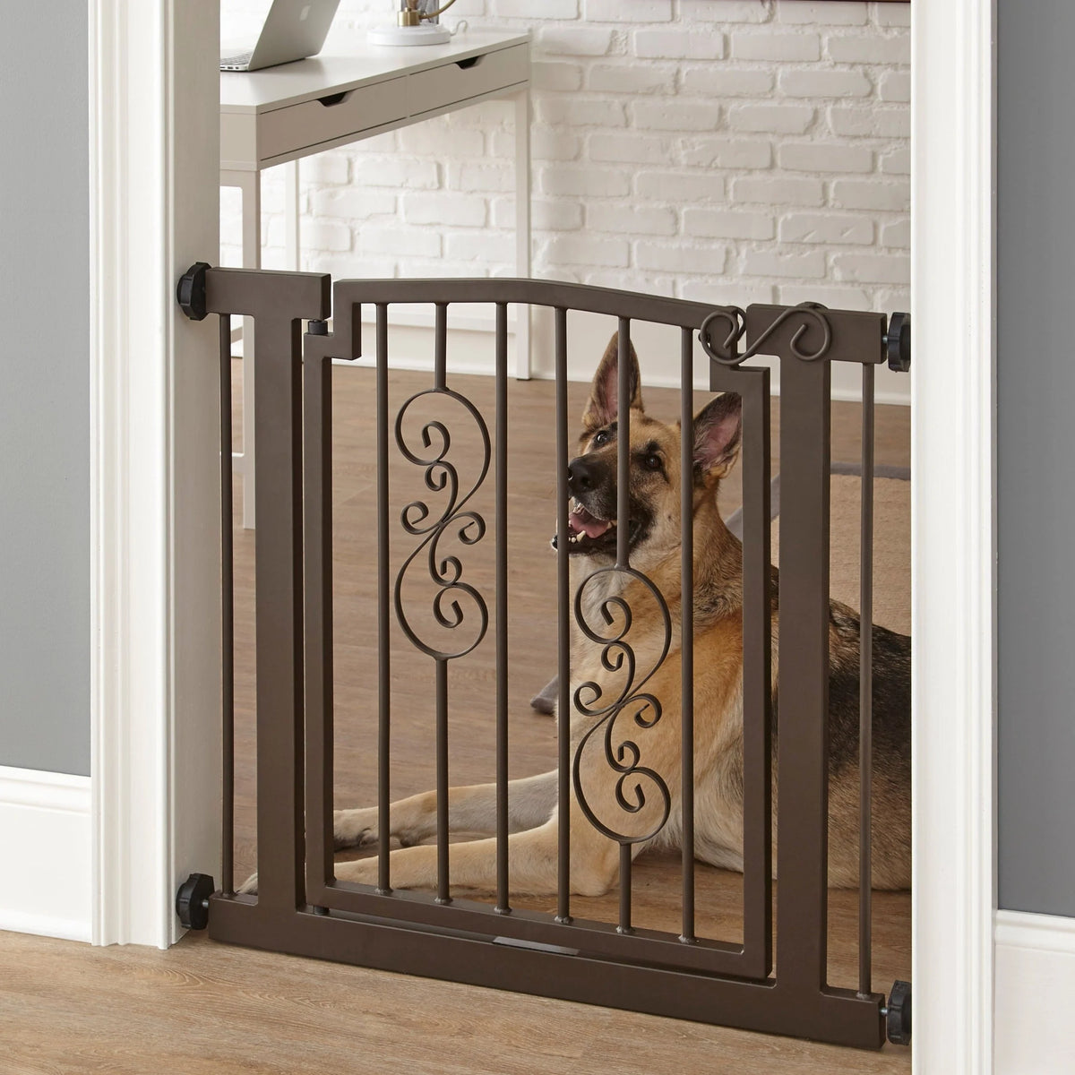 Dog Gate Extra Wide Pressure-Mounted Walk-Through Door