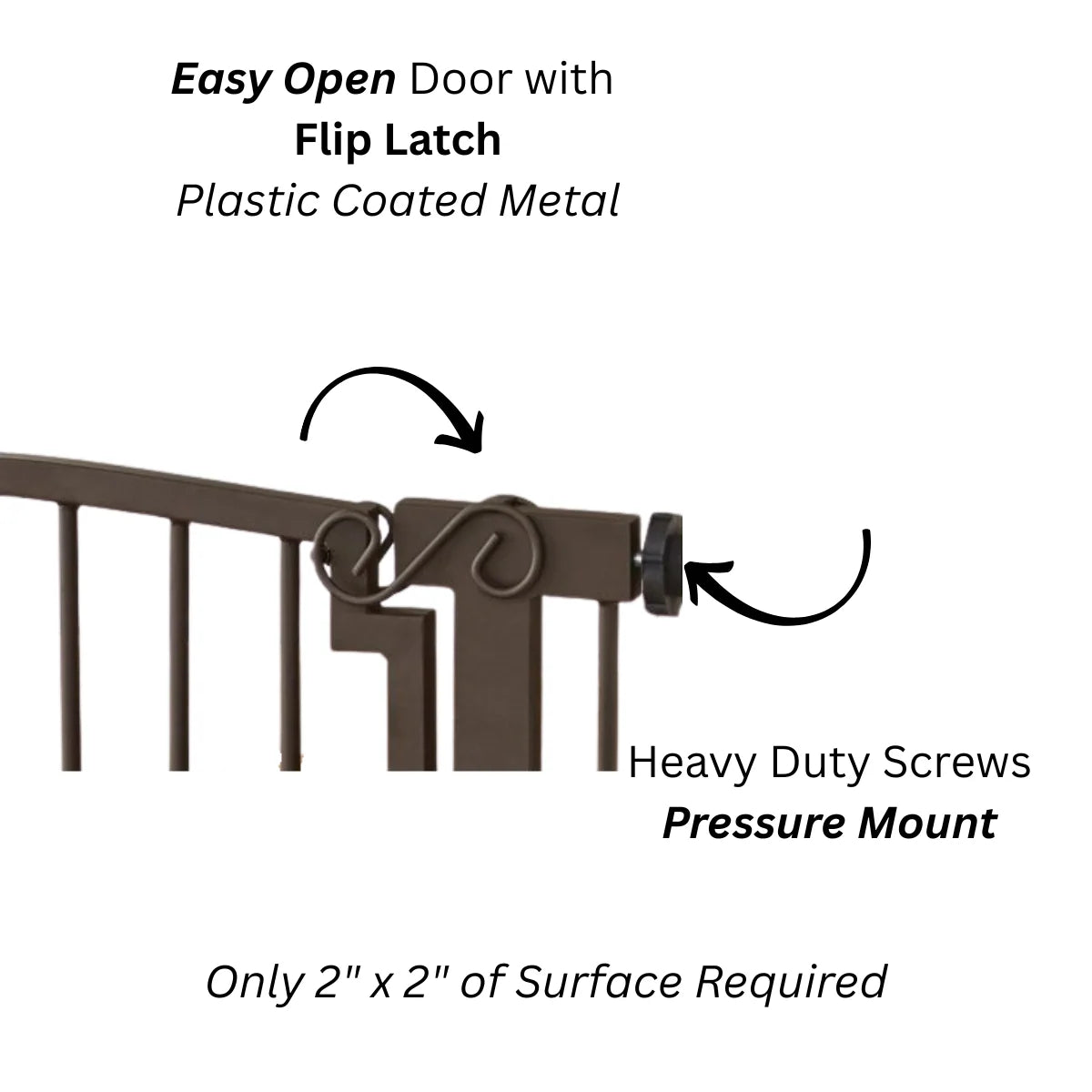 Dog Gate Extra Wide Pressure-Mounted Walk-Through Door