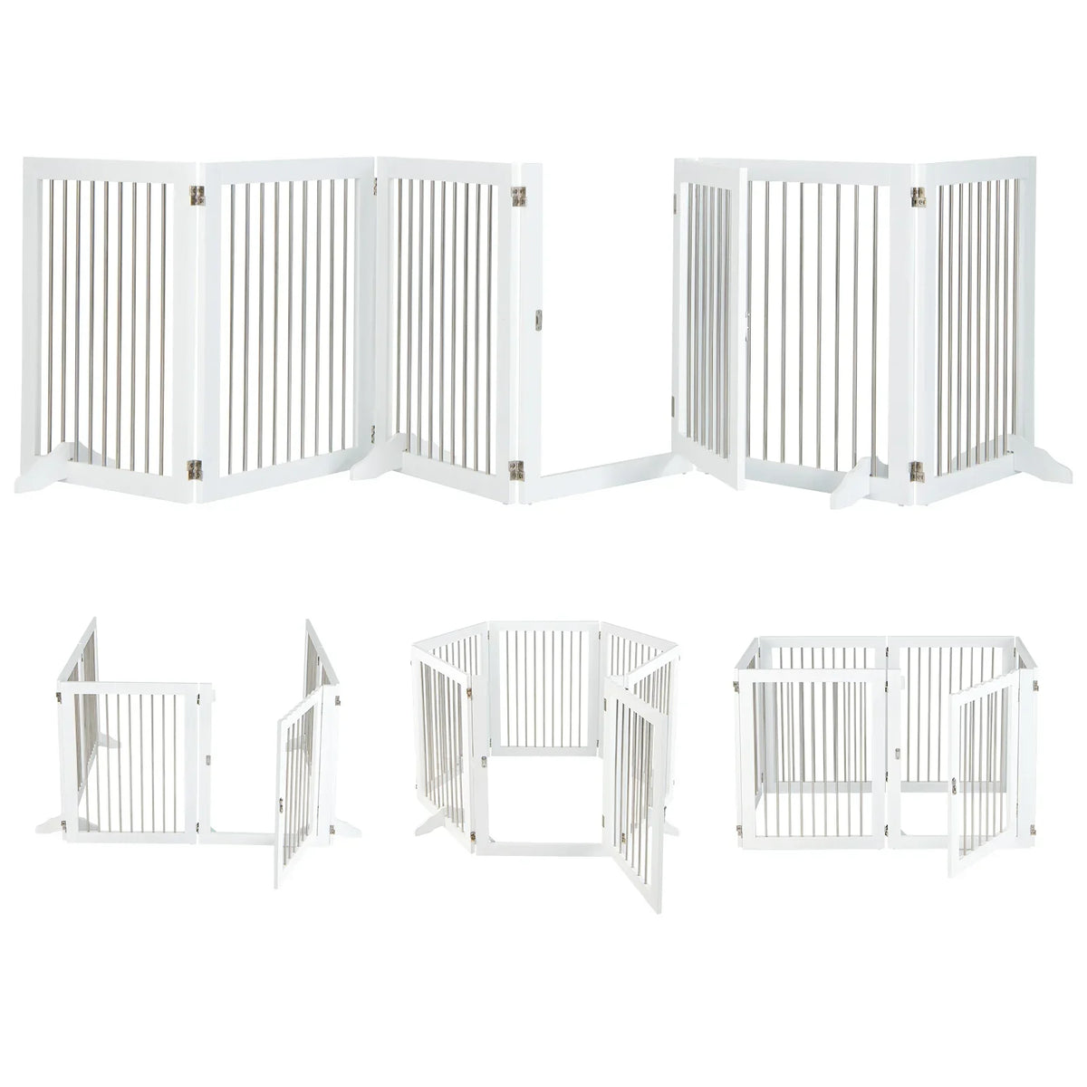 Dog Gate Freestanding Extra Wide Lockable Door