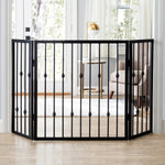 Dog Gate Freestanding Folding Wrought Iron 36–56 Inches Wide