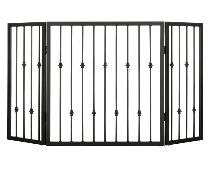 Dog Gate Freestanding Folding Wrought Iron 36–56 Inches Wide