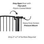 Dog Gate Steel Pressure-Mounted Walk-Through Door