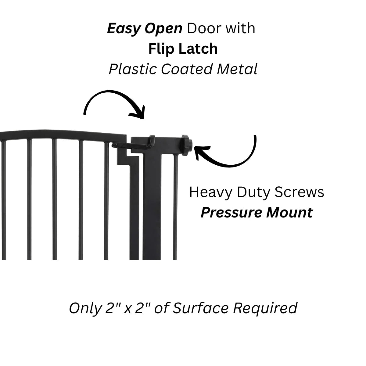 Dog Gate Steel Pressure-Mounted Walk-Through Door