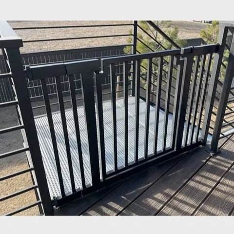 Dog Gate Weather-Resistant Steel Pressure-Mounted Adjustable
