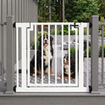 Dog Gate Weather-Resistant Steel Pressure-Mounted Adjustable