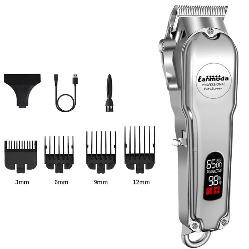 Dog Grooming Clippers Quiet Cordless Carbon Steel Blades 180-Minute Runtime