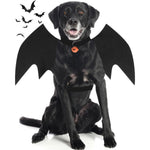 Dog Halloween Costume Felt Bat Wings Adjustable Fit Pumpkin Bell