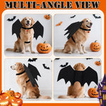 Dog Halloween Costume Felt Bat Wings Adjustable Fit Pumpkin Bell