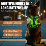 Dog Harness Rechargeable LED Lights Adjustable Padded Fit