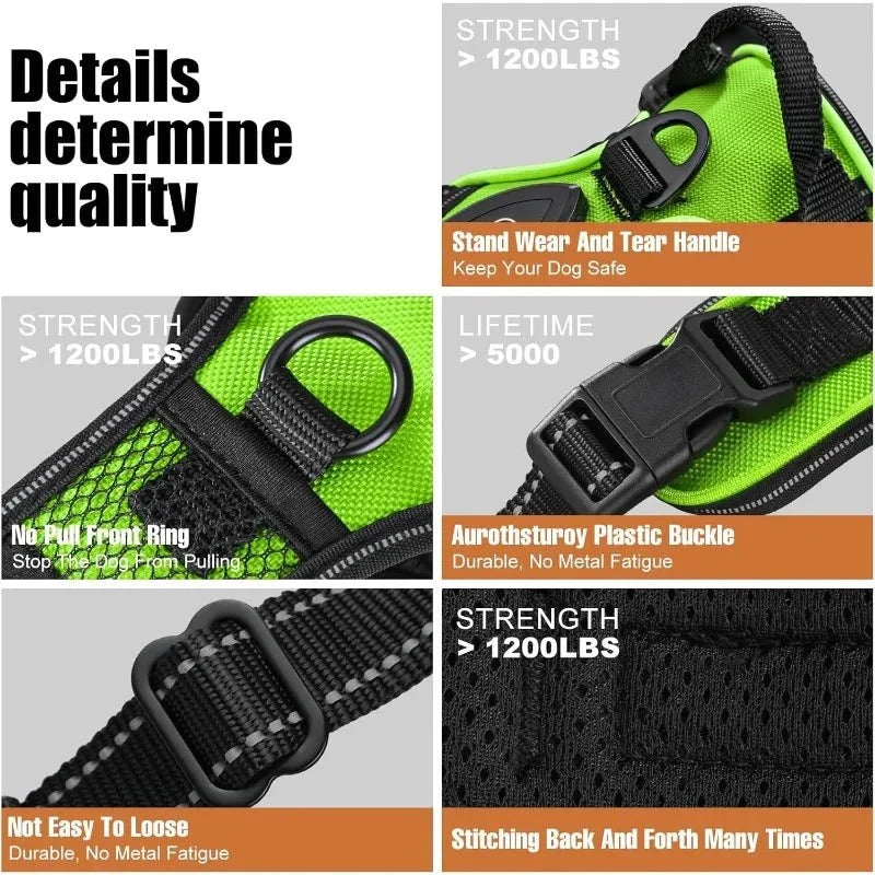 Dog Harness Rechargeable LED Lights Adjustable Padded Fit