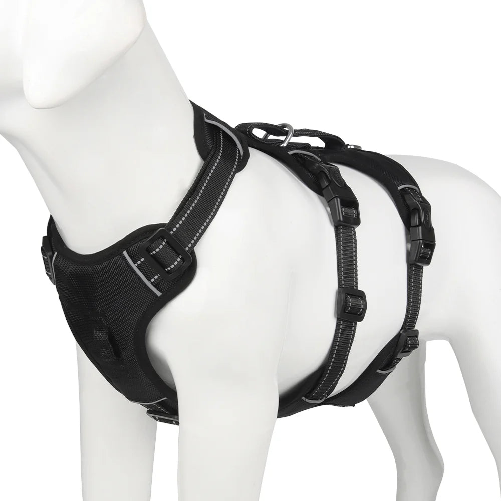 Dog Harness Reflective Escape-Proof Adjustable No-Pull Fit