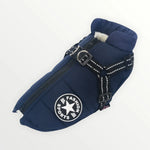 Dog Jacket Integrated Harness Windproof Water-Resistant & Reflective Details