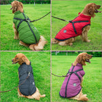 Dog Jacket Integrated Harness Windproof Water-Resistant & Reflective Details
