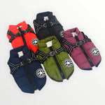 Dog Jacket Integrated Harness Windproof Water-Resistant & Reflective Details