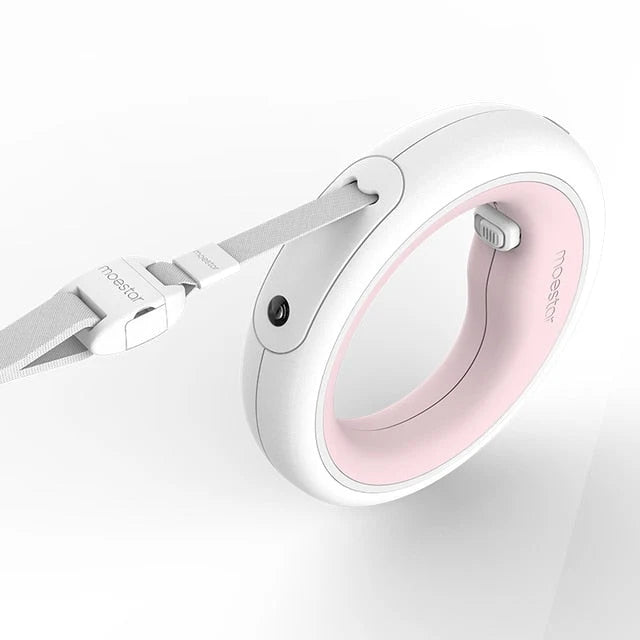 Dog Leash Retractable Ergonomic Ring Grip Rechargeable LED 2.6m