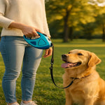 Dog Leash Retractable LED Light Anti-Slip Handle
