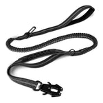 Dog Leash Shock-Absorbing Bungee Reflective Strands Seatbelt Clip