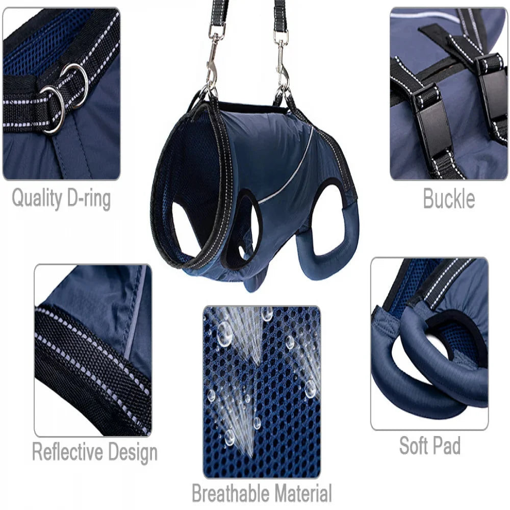 Dog Lift Harness Full-Body Support Padded Breathable Top Handles