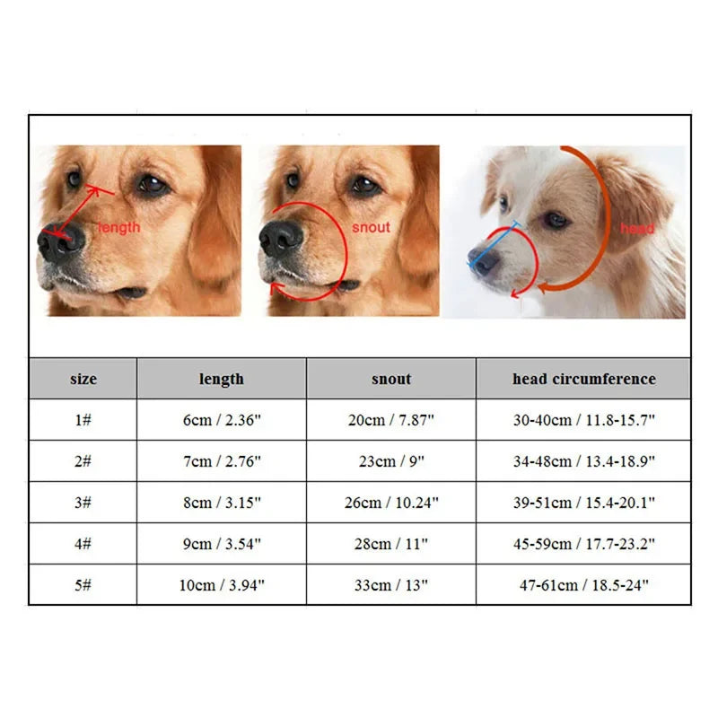 Dog Muzzle Adjustable Silicone Soft Fit