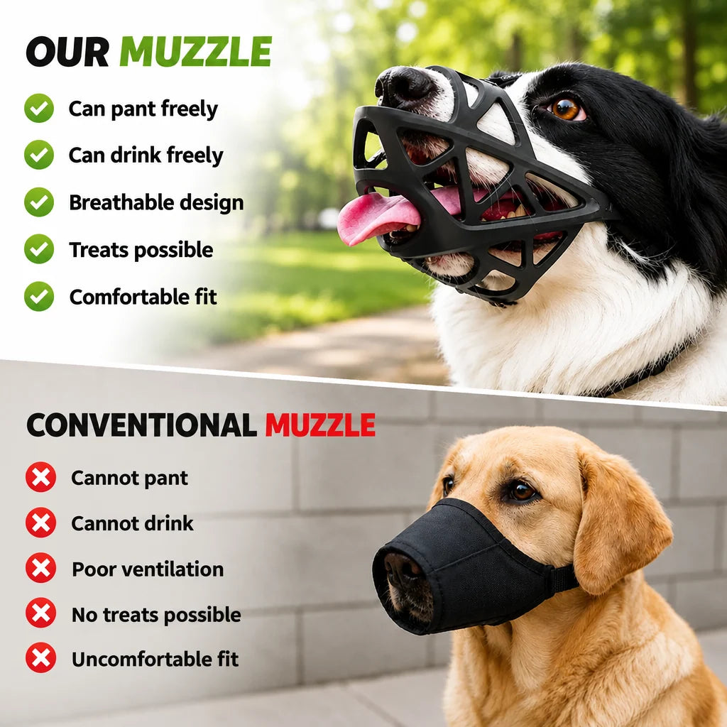 Dog Muzzle Breathable Adjustable Reflective Strap