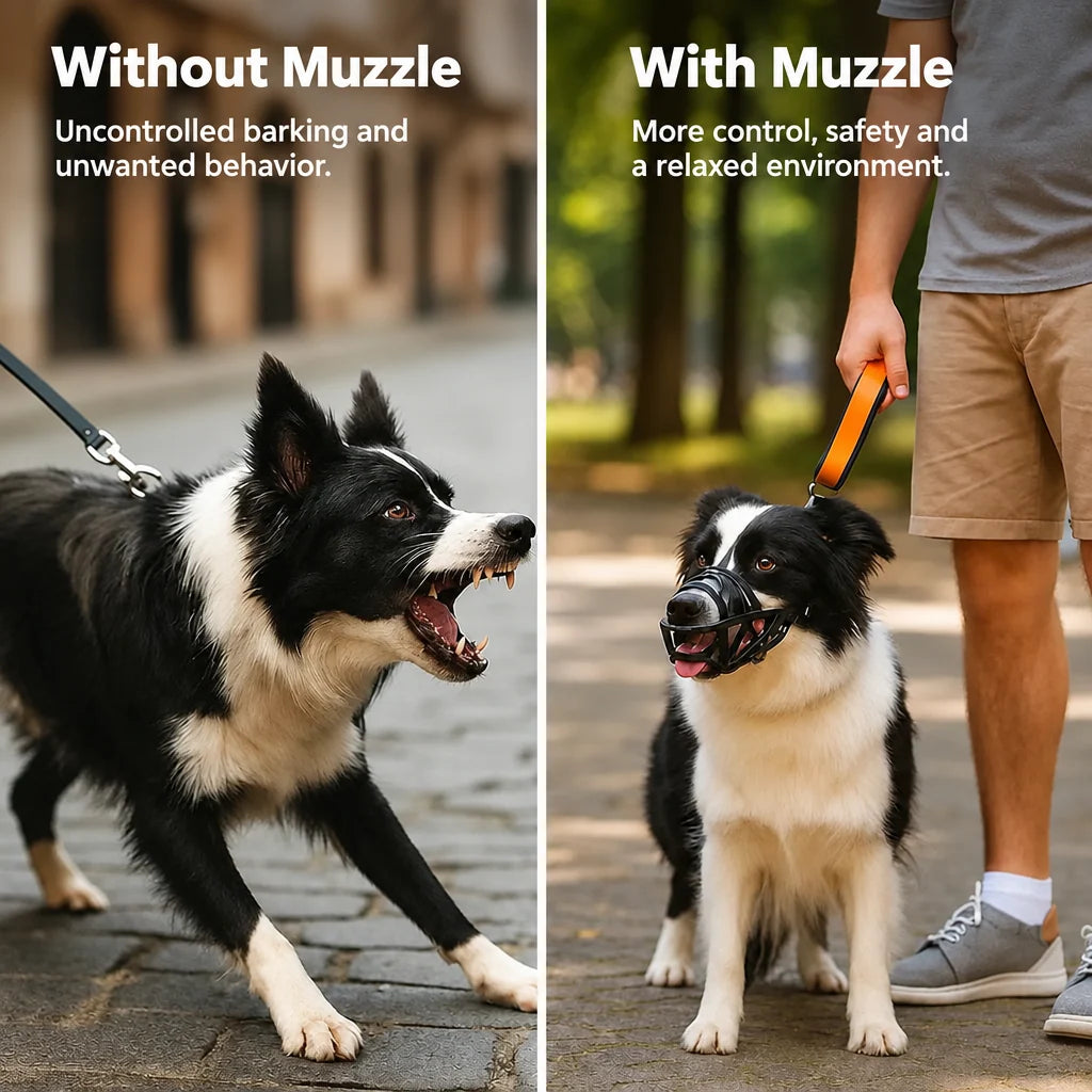 Dog Muzzle Breathable Adjustable Reflective Strap