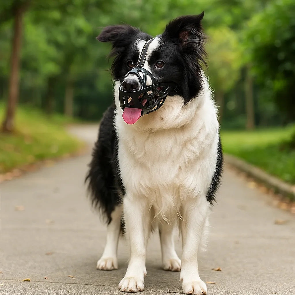 Dog Muzzle Breathable TPE Reflective Strap