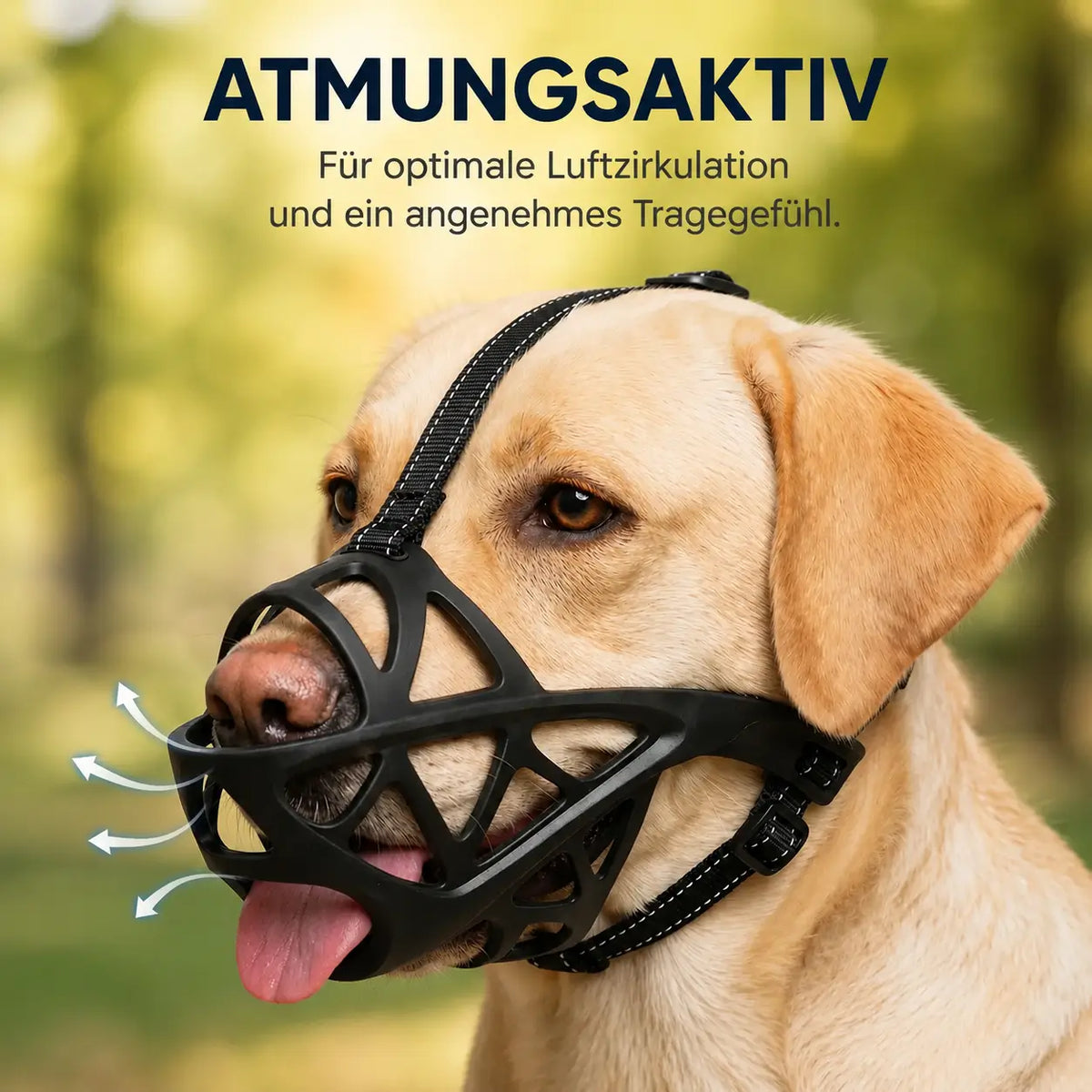 Dog Muzzle Breathable TPE Reflective Strap