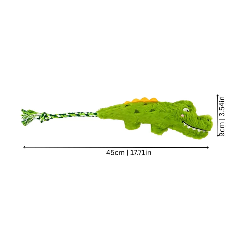 Dog Rope Toy Bite-Resistant Knotted Plush & Squeaker