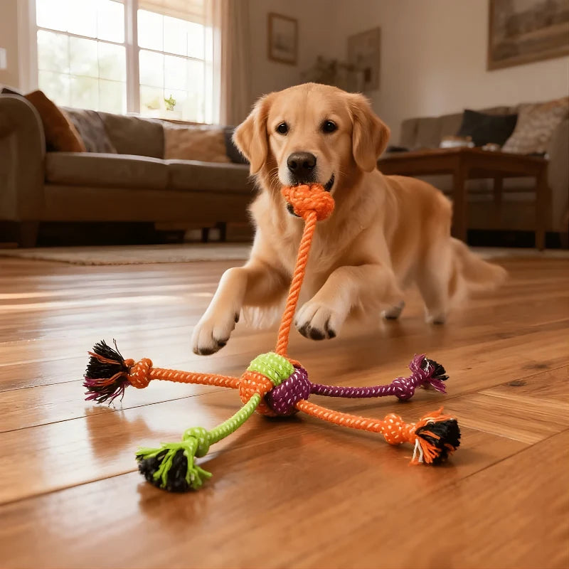 Dog Rope Toy Cotton Knot Tug & Dental Chew