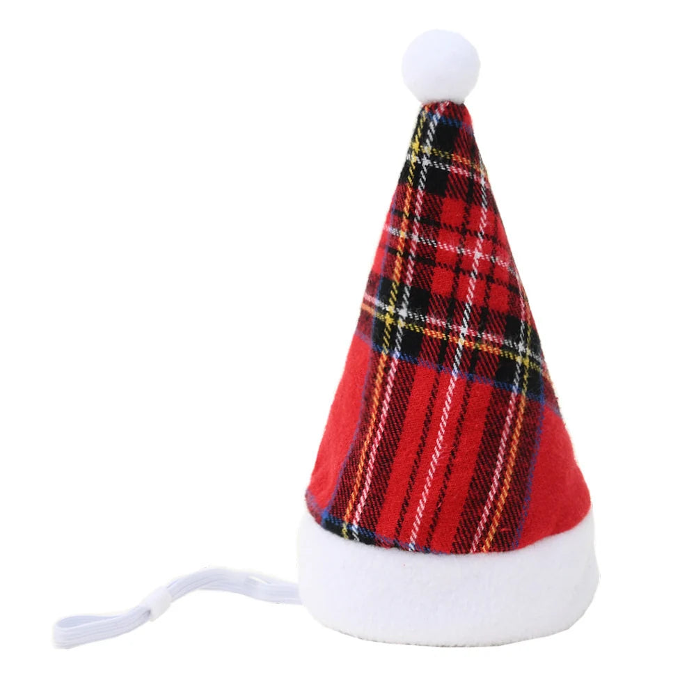 Dog Santa Hat Plush Adjustable Strap