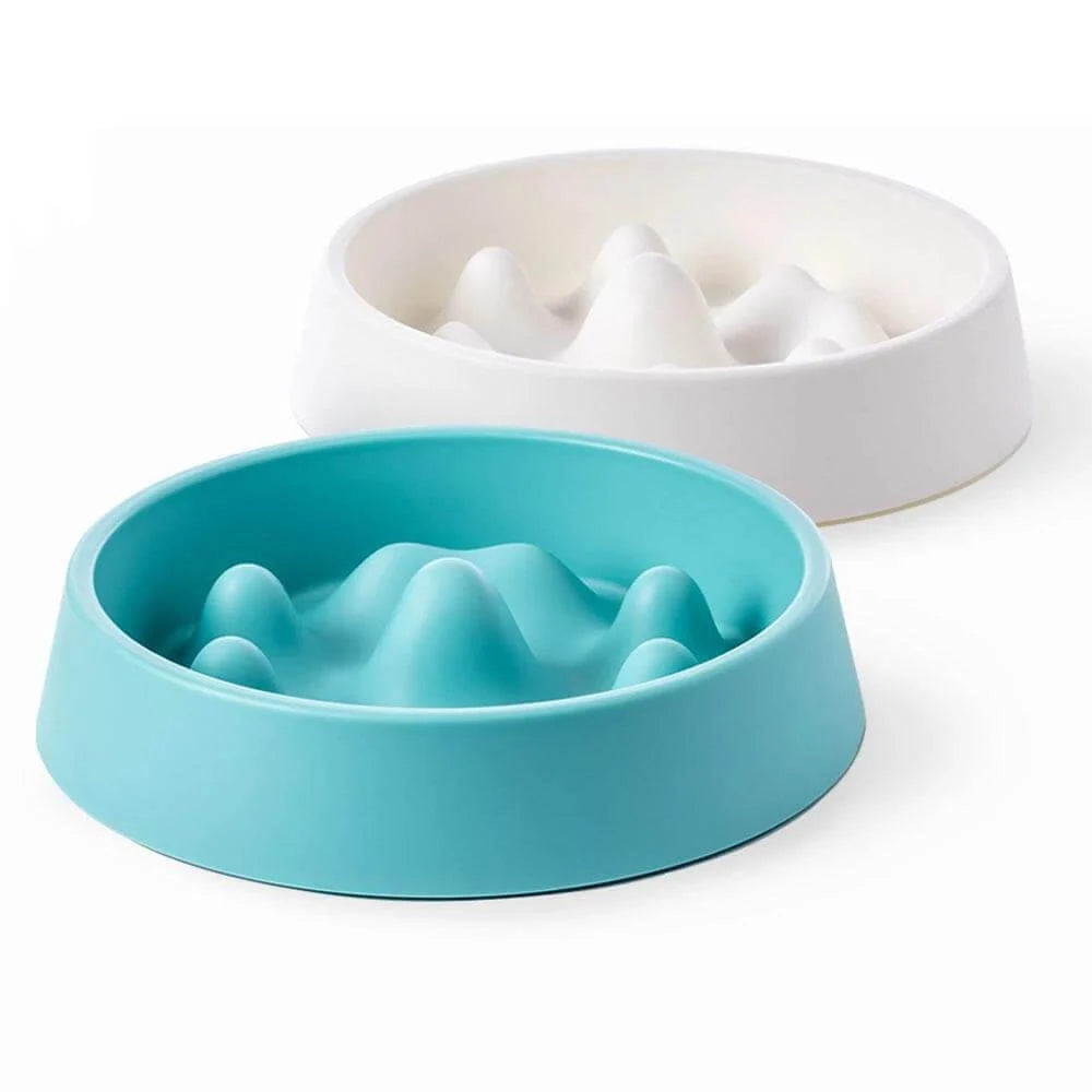 Dog Slow Feeder Bowl Raised Dividers 2-Cup Capacity