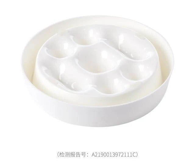 Dog Slow Feeder Bowl Raised Dividers 2-Cup Capacity