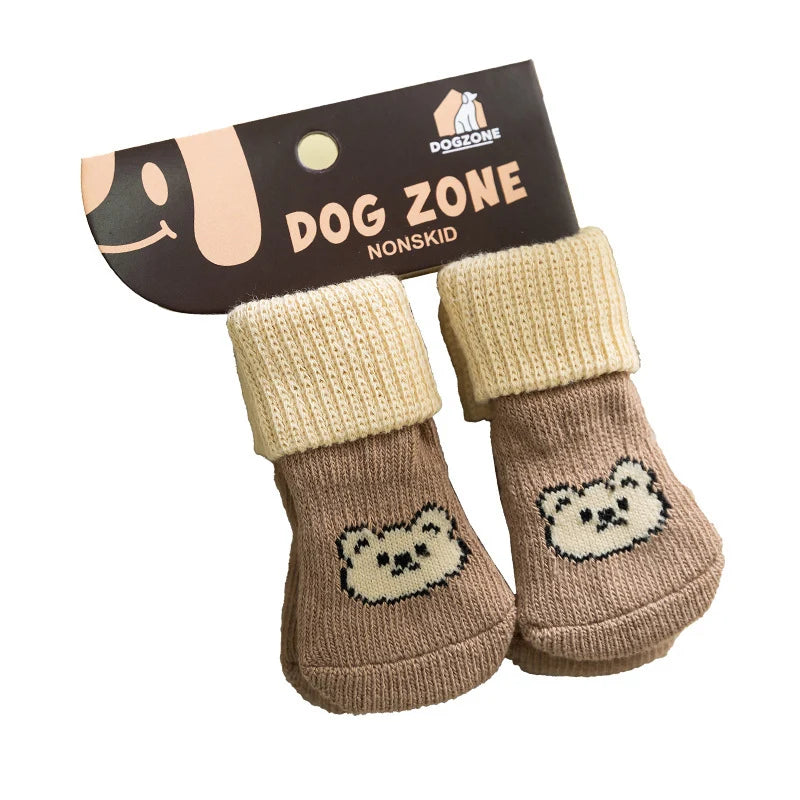Dog Socks Cotton Non-Slip Set of 4