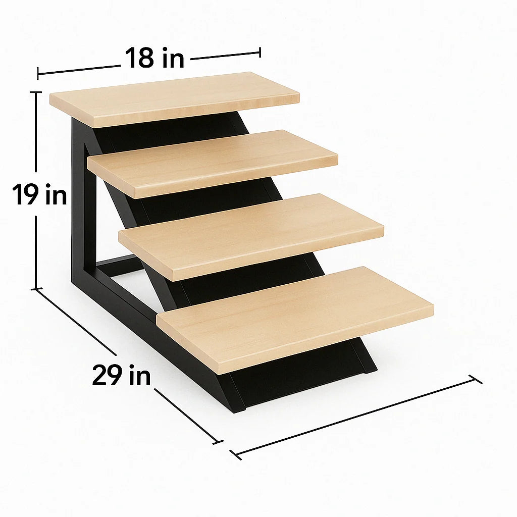 Dog Stairs Hardwood Non-Slip 180 Lb Capacity