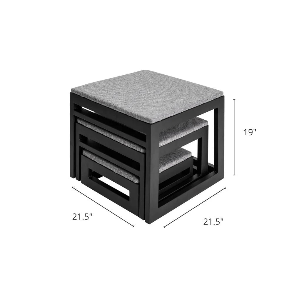 Dog Stairs Nesting Design Upholstered Non-Slip 180 lb Capacity