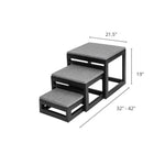 Dog Stairs Nesting Design Upholstered Non-Slip 180 lb Capacity