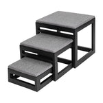 Dog Stairs Nesting Design Upholstered Non-Slip 180 lb Capacity