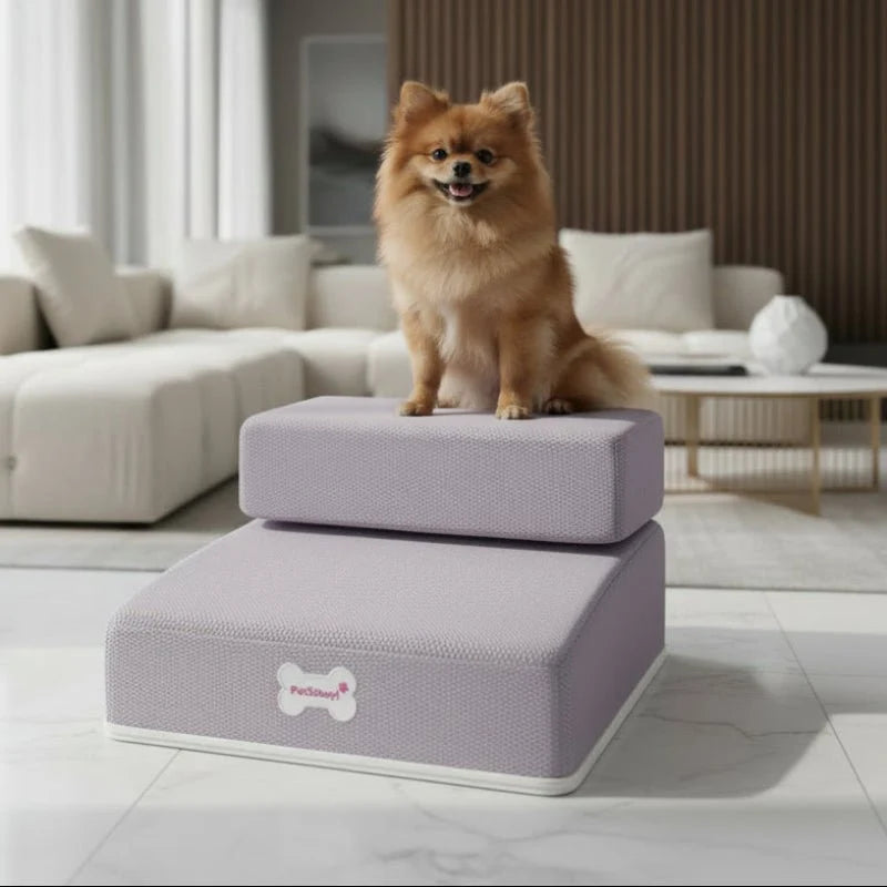 Dog Stairs Padded Non-Slip Two Steps Washable Cover