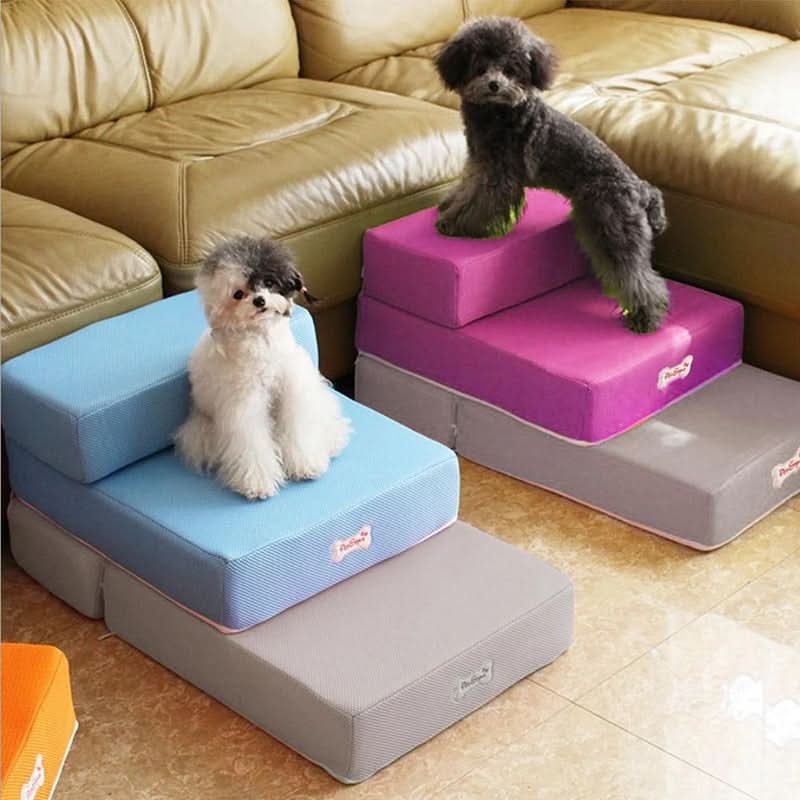 Dog Stairs Padded Non-Slip Two Steps Washable Cover