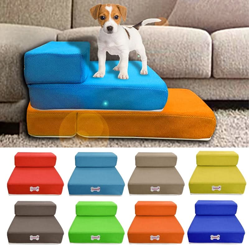 Dog Stairs Padded Non-Slip Two Steps Washable Cover