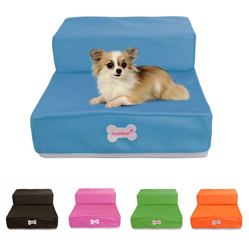 Dog Stairs Padded Non-Slip Two Steps Washable Cover