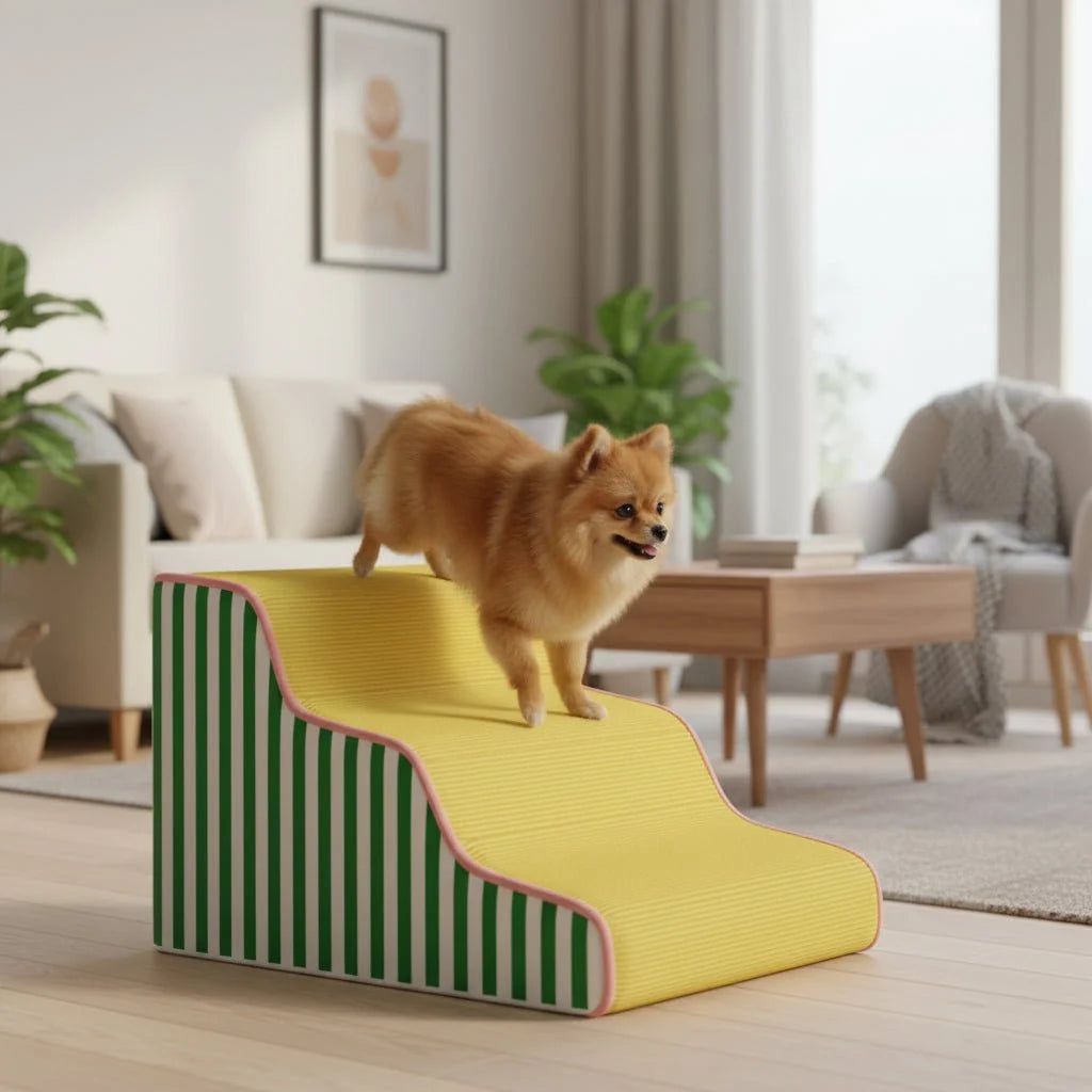 Dog Stairs Supportive Foam Core Gentle Incline Secure Footing
