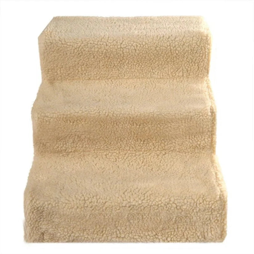 Dog Stairs Three-Step Removable Washable Fleece Cover Supports 44 lb