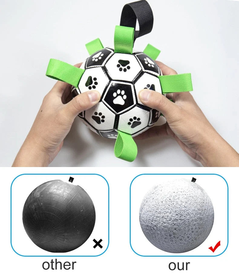 Dog Toy Ball Bouncing Buoyant Training Strap