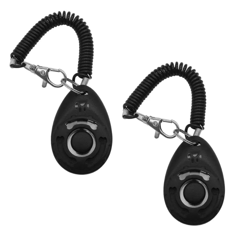 Dog Training Clicker 2-Pack Ergonomic Grip & Adjustable Strap