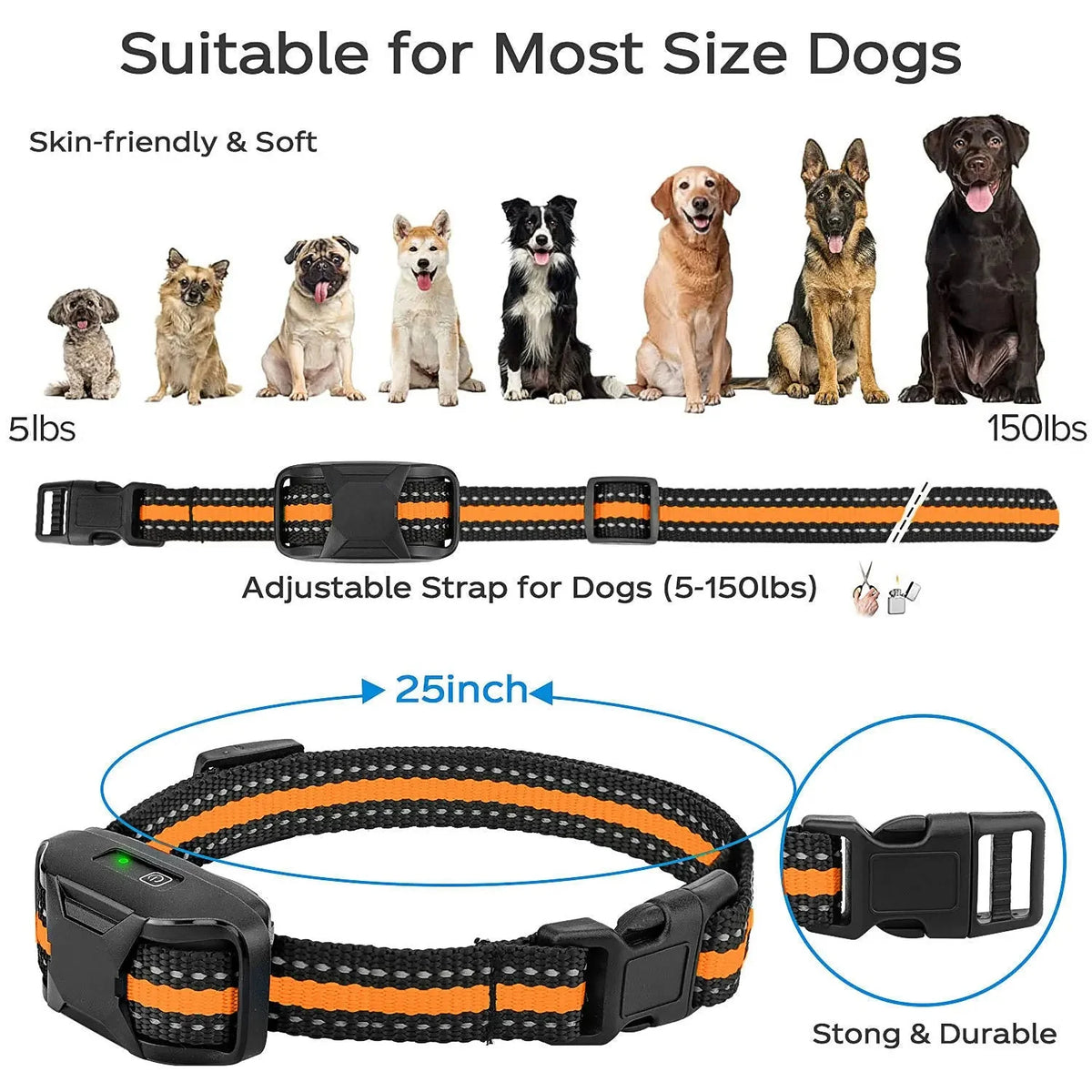 Dog Training Collar Long-Range Remote Three Modes Waterproof