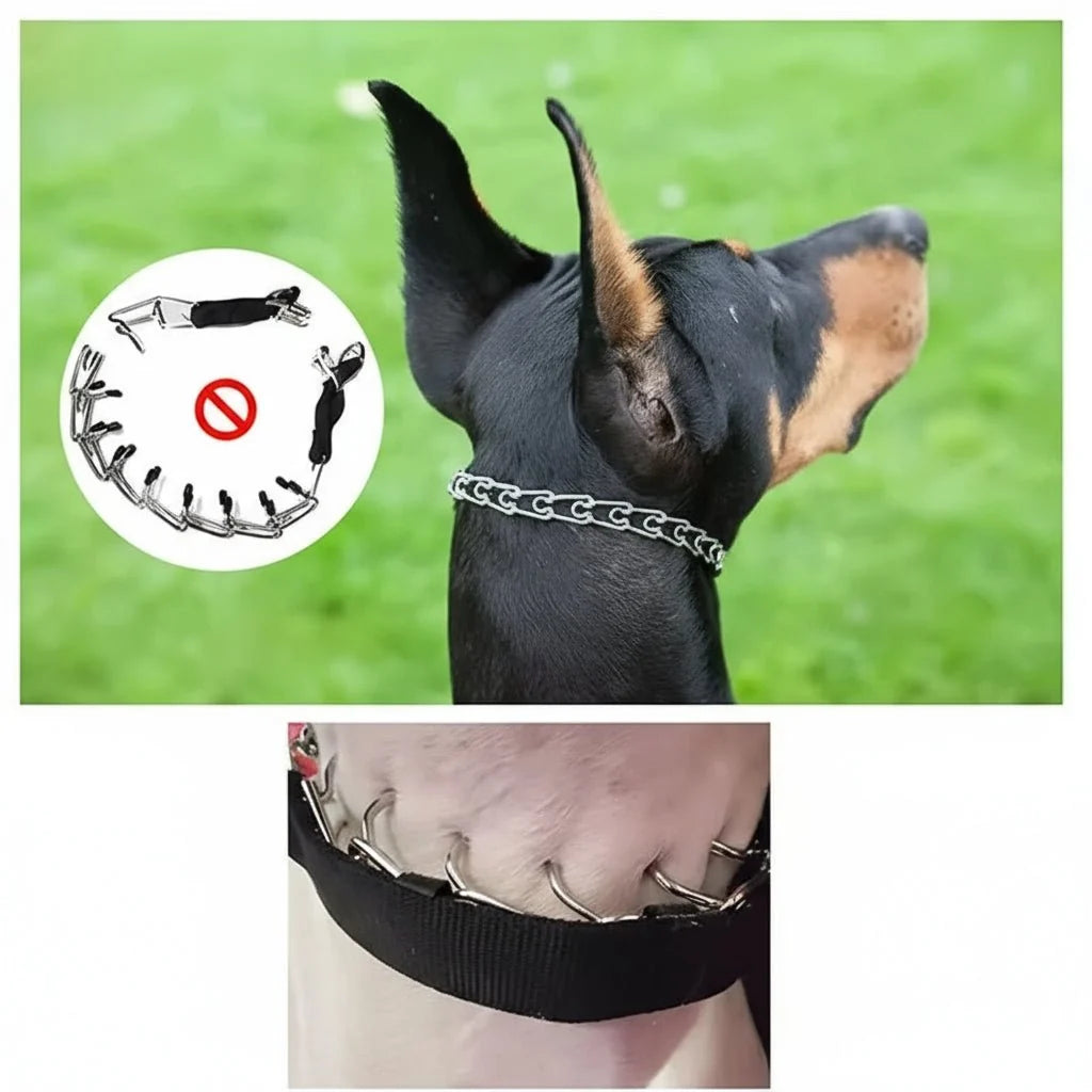 Dog Training Collar Stainless Steel Nylon-Covered Adjustable Fit