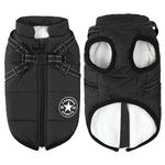 Dog Winter Coat Waterproof Windproof Fleece-Lined Built-In Harness
